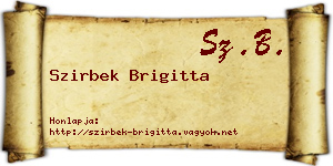 Szirbek Brigitta névjegykártya